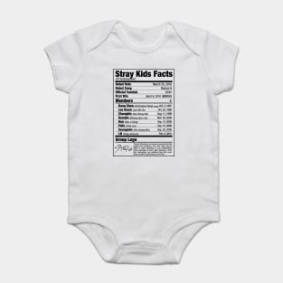 Stray Kids Kpop Nutritional Facts Baby Bodysuit